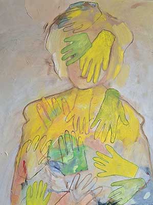 Olieverf schilderij, handige vrouw van Nella Montfoort